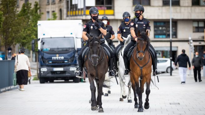 Un agente de la Policía Nacional, hospitalizado tras caer del caballo en el que patrullaba por Sevilla