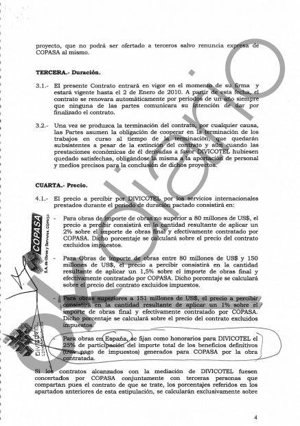 El contrato que regula la comisión de Díaz Barreiros.