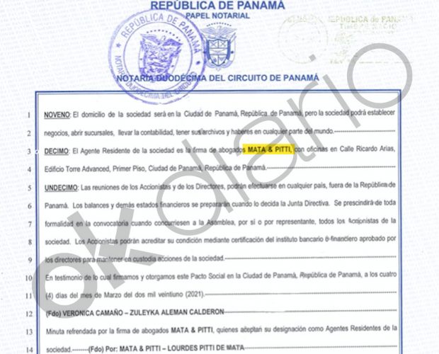 El despacho de abogados usado por la esposa de Pascual del Cioppo aparece en los Papeles de Panamá. 