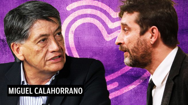 Miguel Calahorrano junto con Rafael Mayoral, fundador de Kinema, la cooperativa de Podemos.