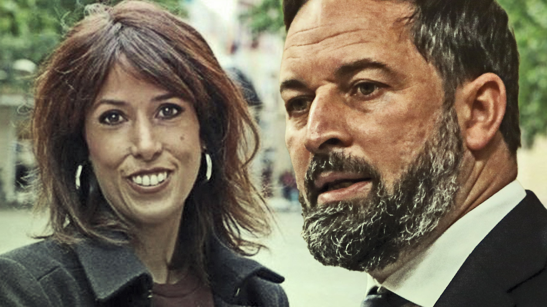 Martina Velarde (Podemos) y Santiago Abascal (Vox).