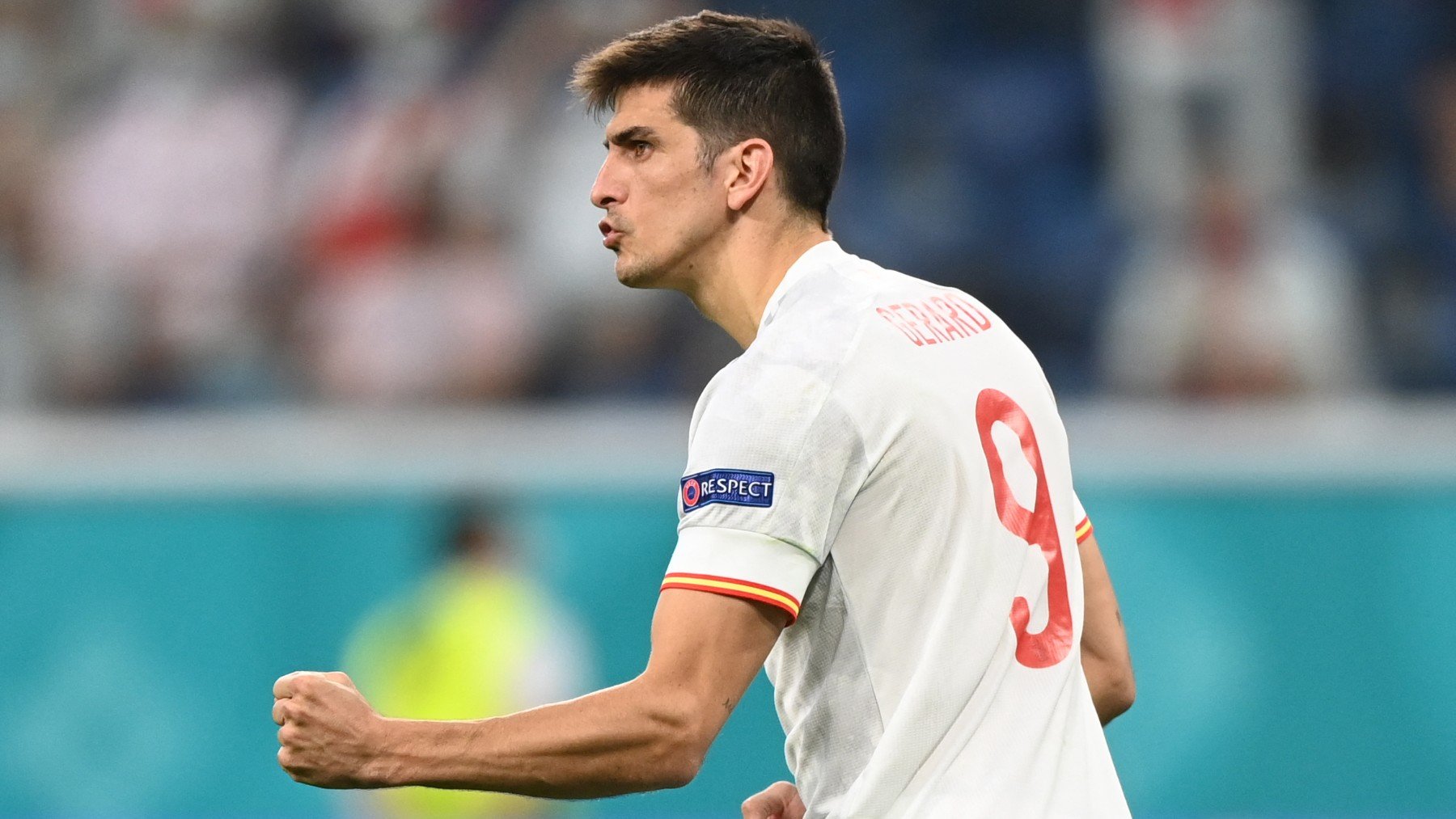 Gerard Moreno celebra un gol con España. (Getty)