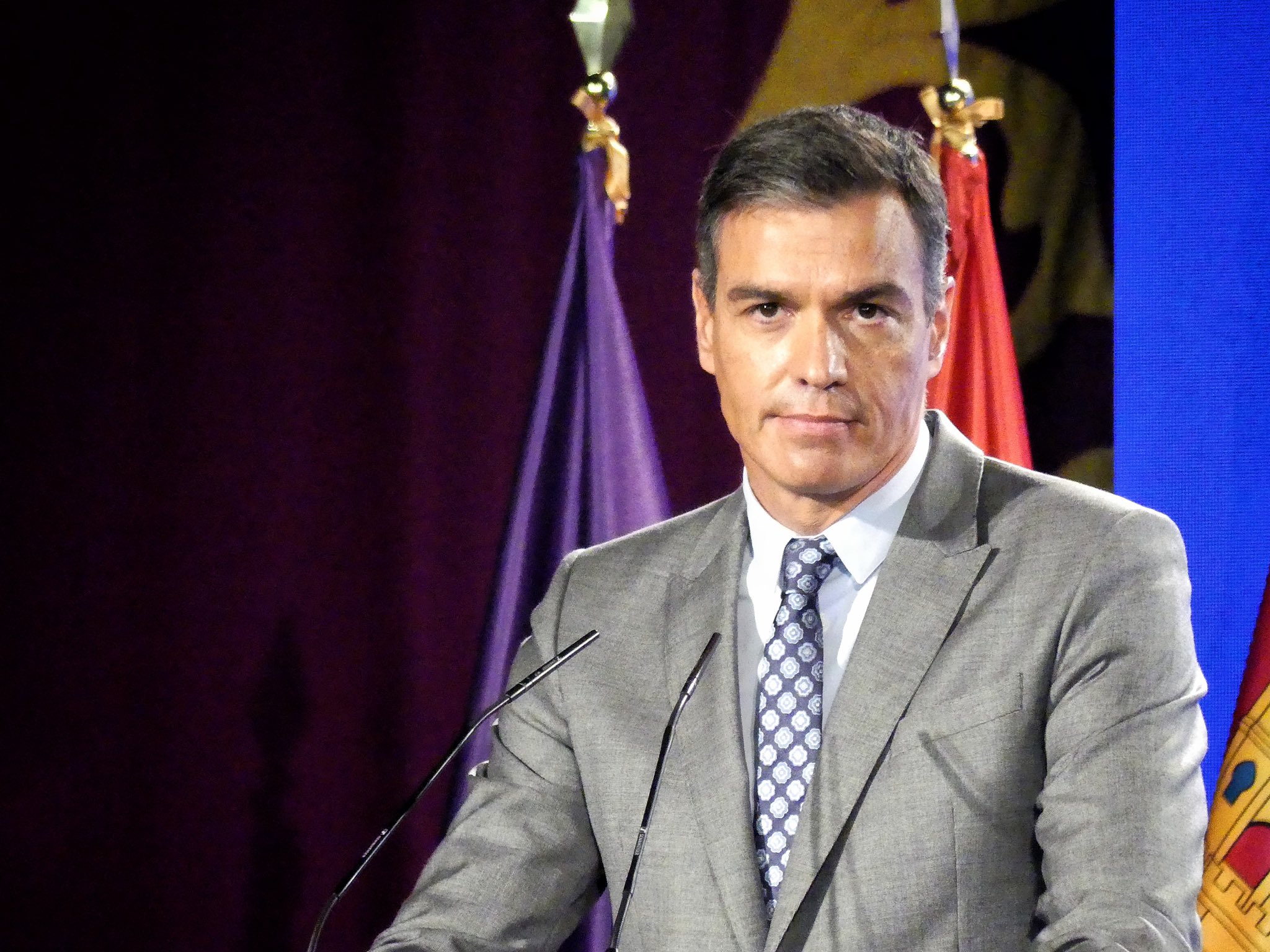 Pedro Sánchez durante su intervención en Guadalajara. Foto: Álex Sanz