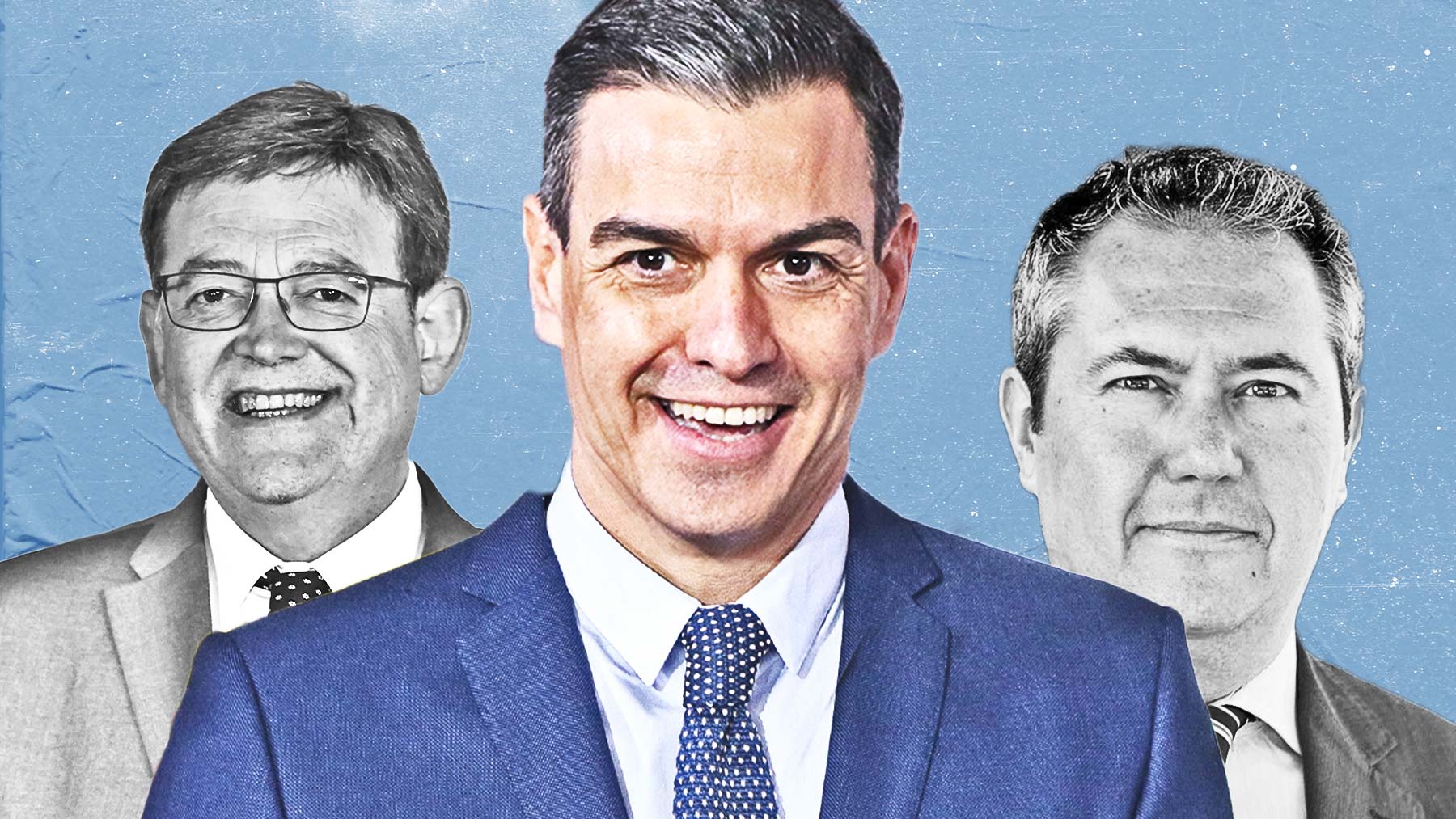 Ximo Puig, Pedro Sánchez y Juan Espadas.