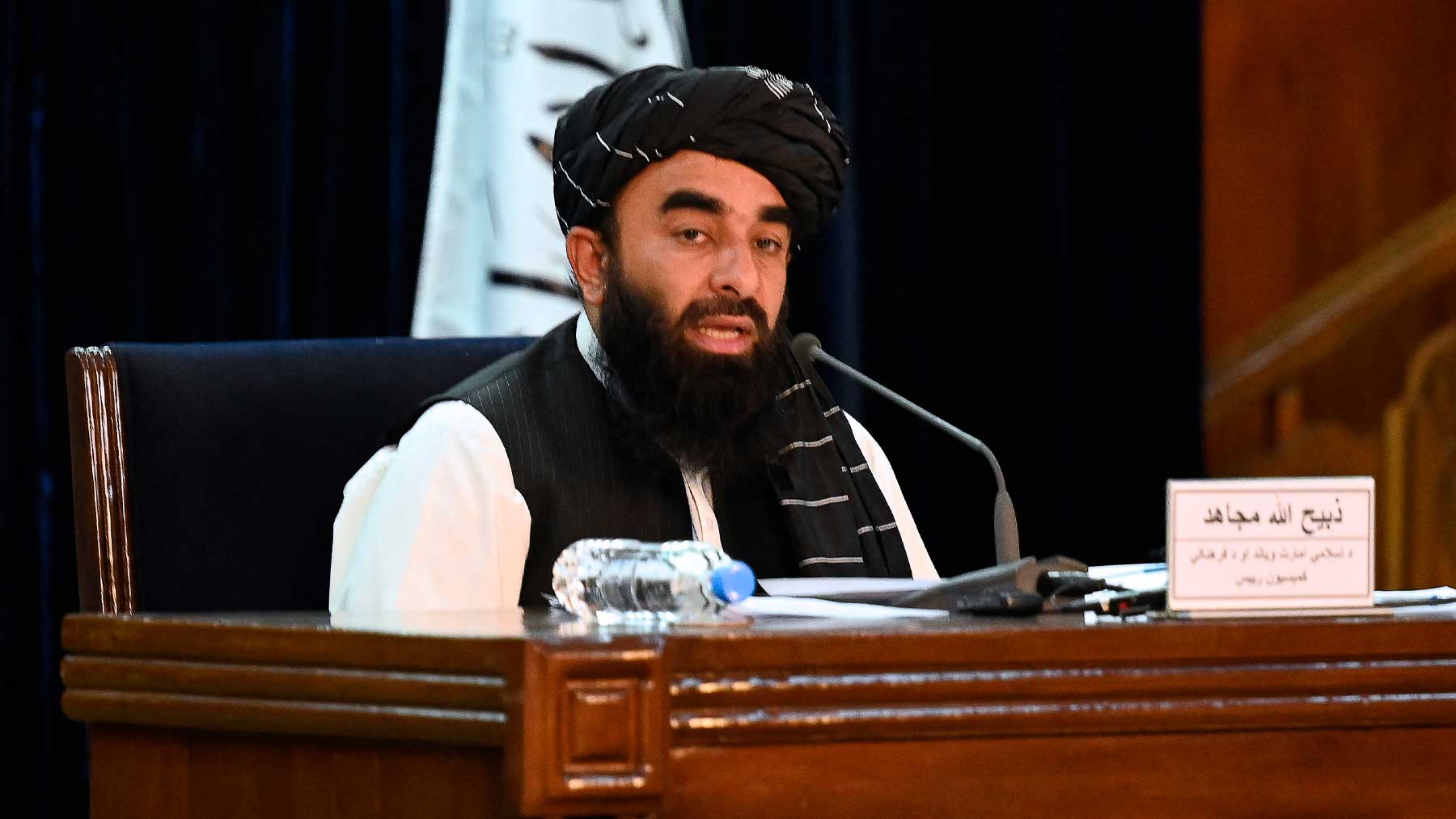 El portavoz de los talibanes, Zabihullah Mujahid. Foto: AFP