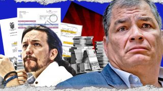 El expresidente de Ecuador, Rafael Correa, junto con Pablo Iglesias.