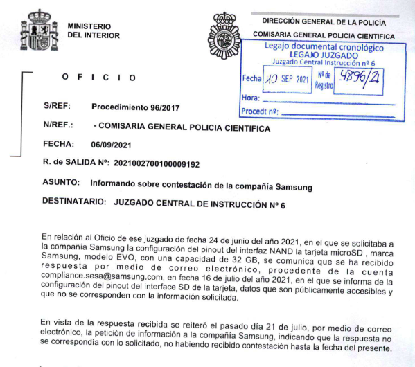 Oficio de la Policía.