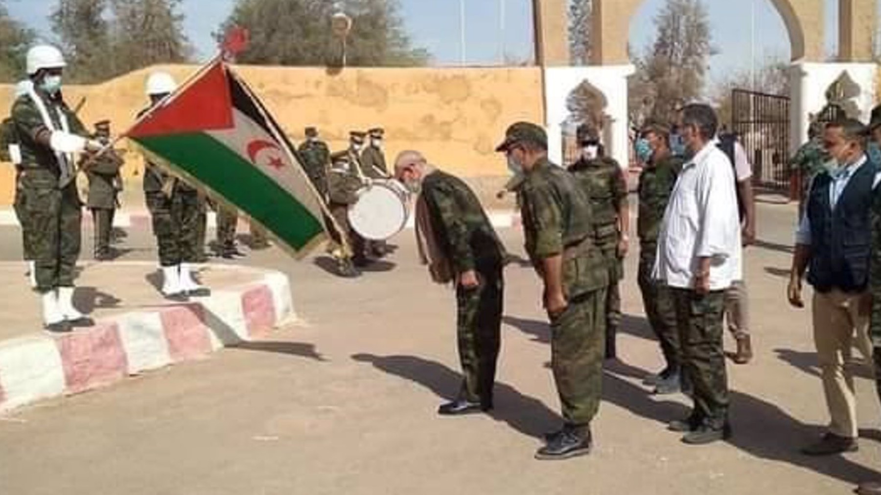 El líder del Frente Polisario, Brahim Ghali, en Tinduf.