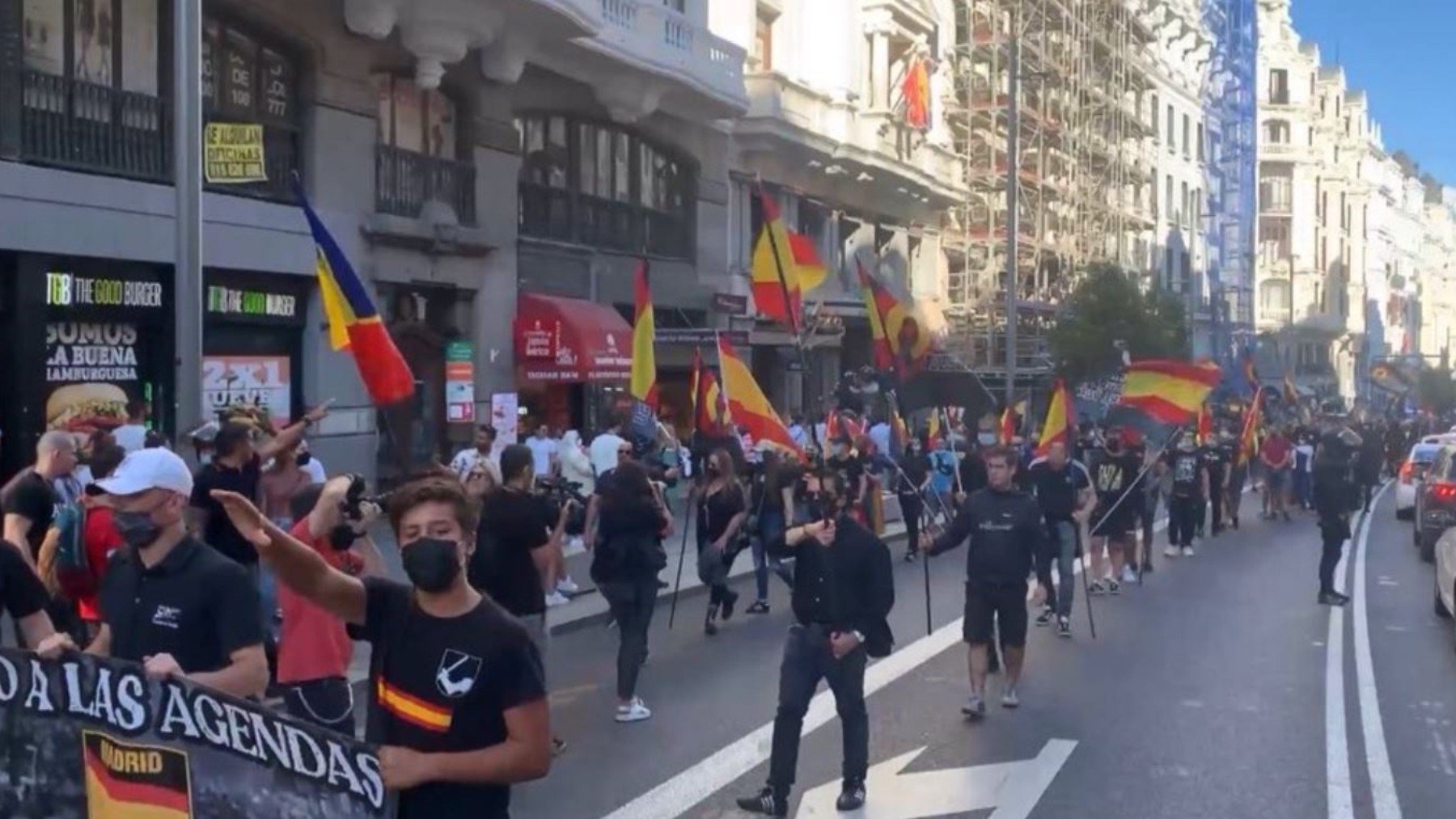 Manifestación neonazi en Chueca.  (Foto: Europa Press)