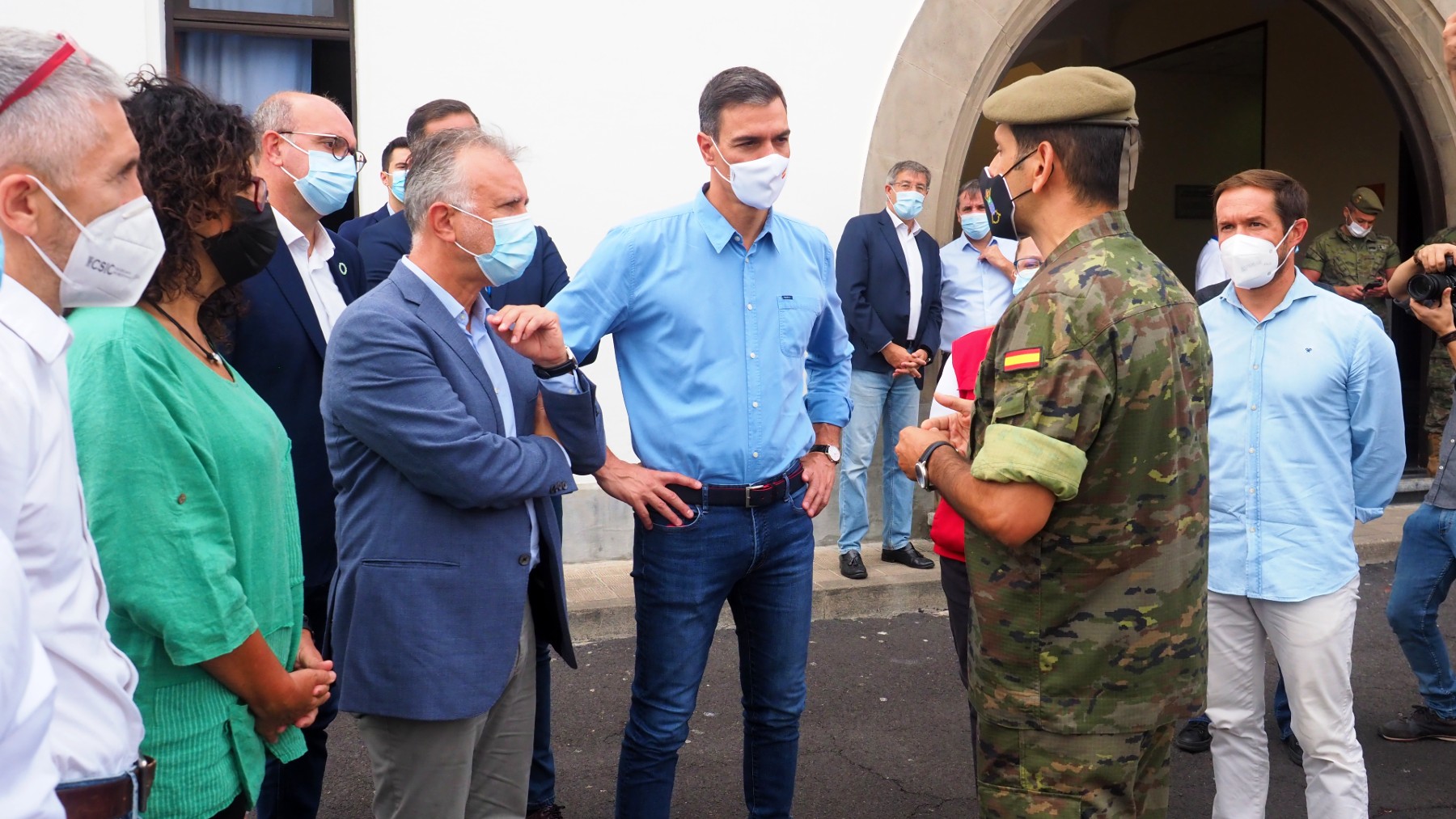 Pedro Sánchez en La Palma. (Foto: Europa Press)