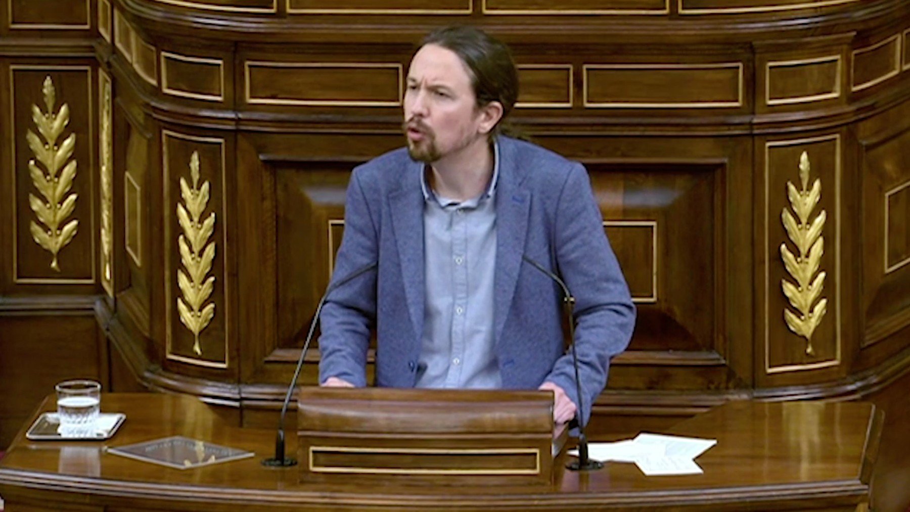 Pablo Iglesias en el Congreso en abril de 2020.