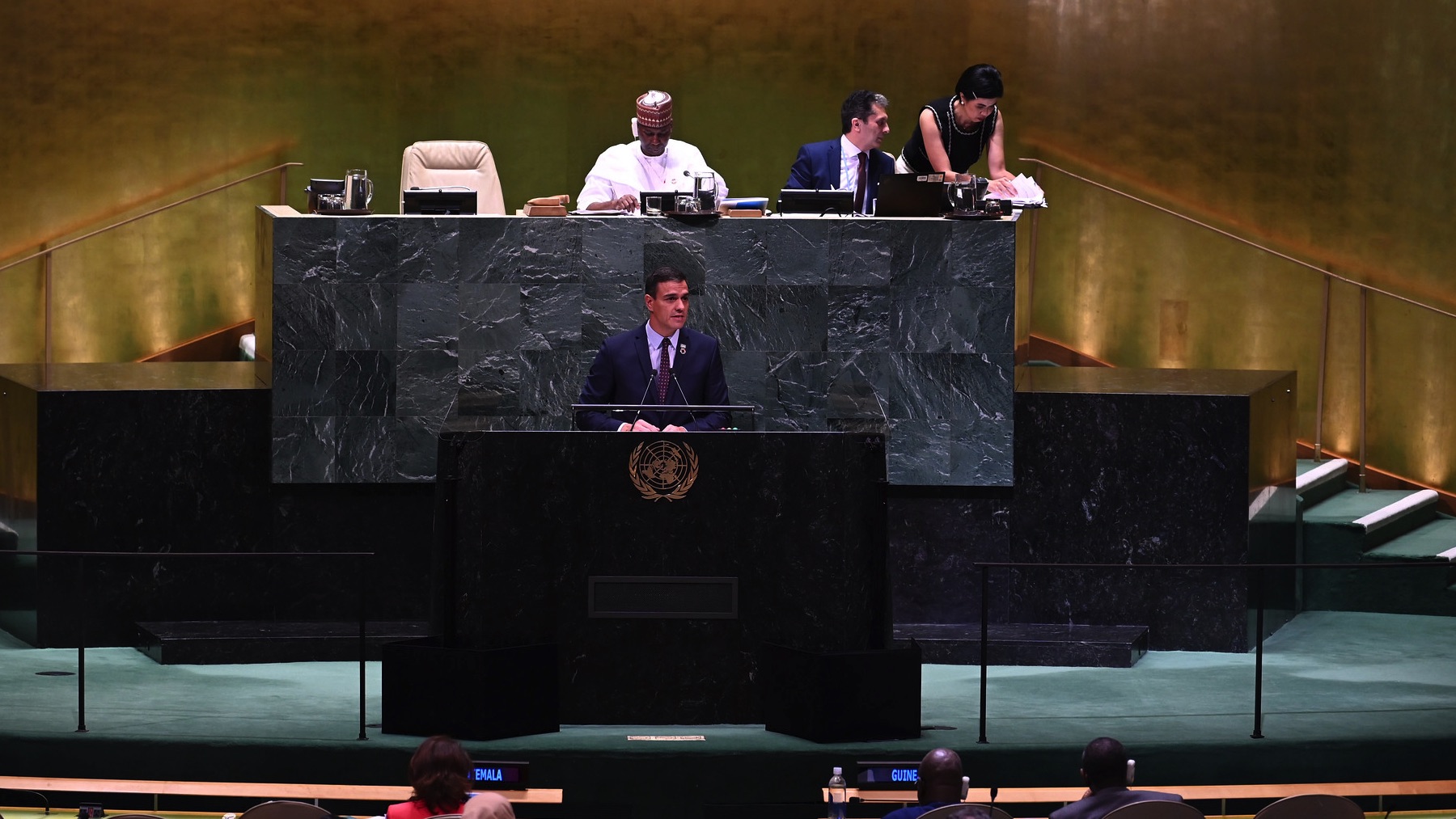 Pedro Sánchez en Naciones Unidas. (Foto: Moncloa)