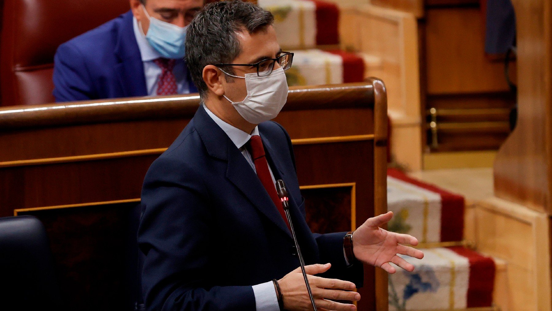 Félix Bolaños, ministro de Presidencia, este miércoles en el Congreso. (Foto: EFE)