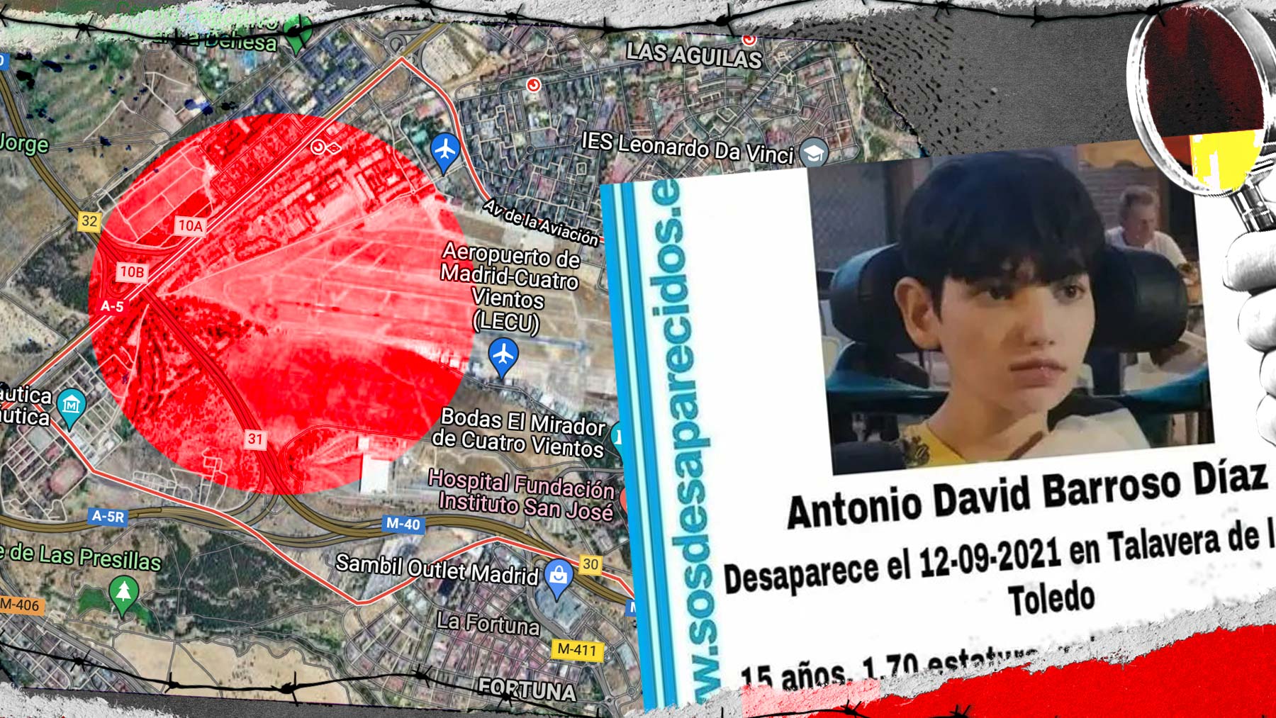 La Policía ha buscado a Antonio David en el entorno de Cuatrovientos.