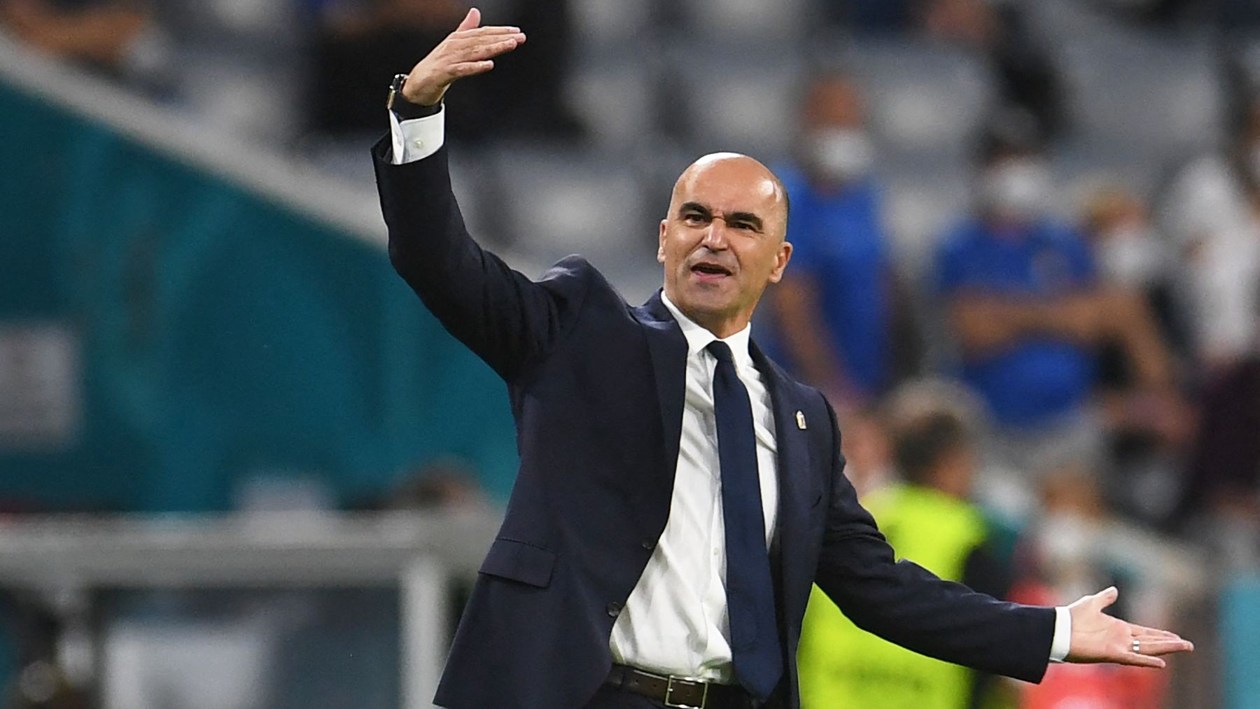 Roberto Martínez, en un partido con Bélgica en la Eurocopa. (AFP)