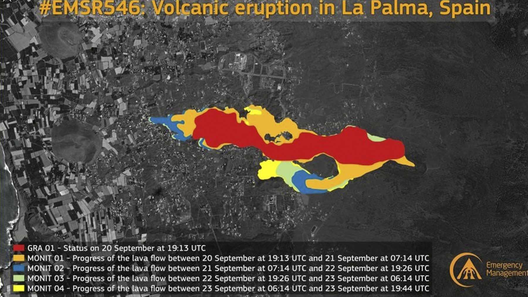 Evolución del volcán de La Palma. Foto: Europapress