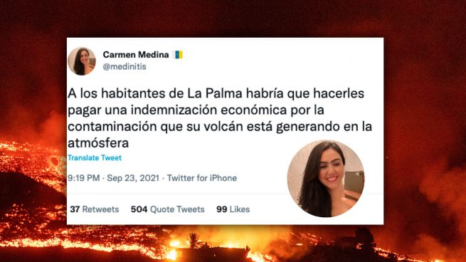 Una activista de izquierdas pide que afectados por el volcán «paguen por contaminar la atmósfera»