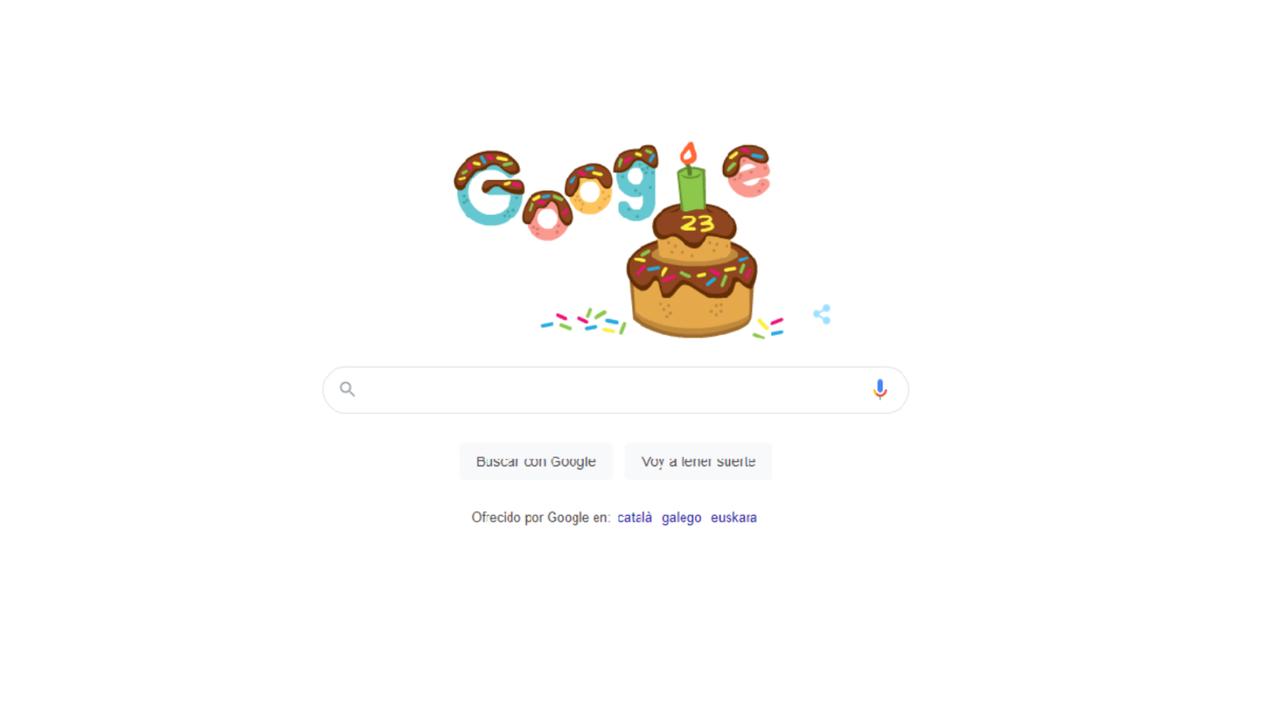 Doodle de Google por sus 23 años