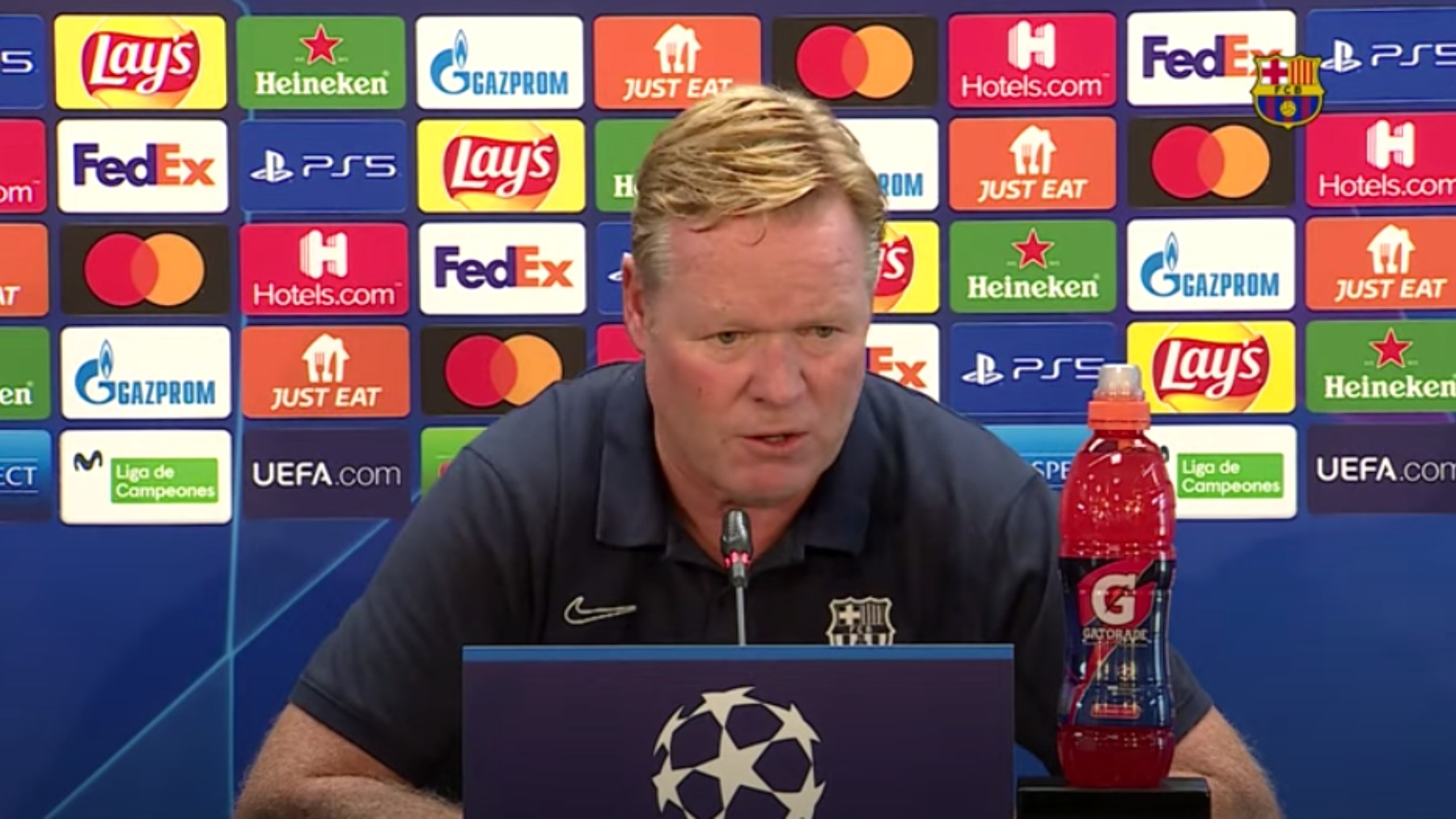 Ronald Koeman, en rueda de prensa. (FCBarcelona)