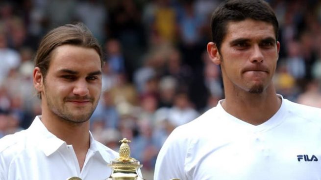 Mark Philippoussis y Roger Federer.