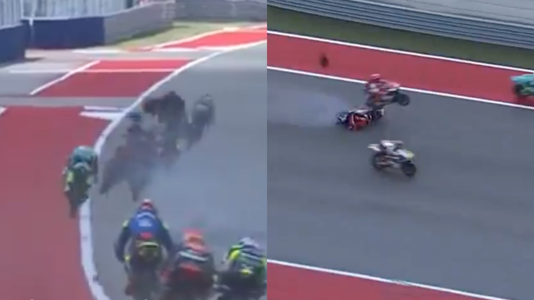 Espectacular accidente en Moto3.