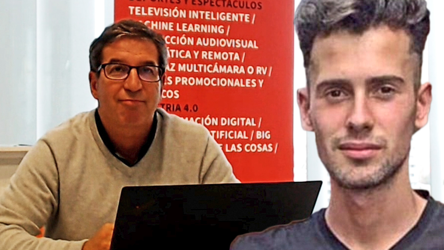 Antonio del Corral, CEO de Cinfo, junto a una imagen de Samuel.