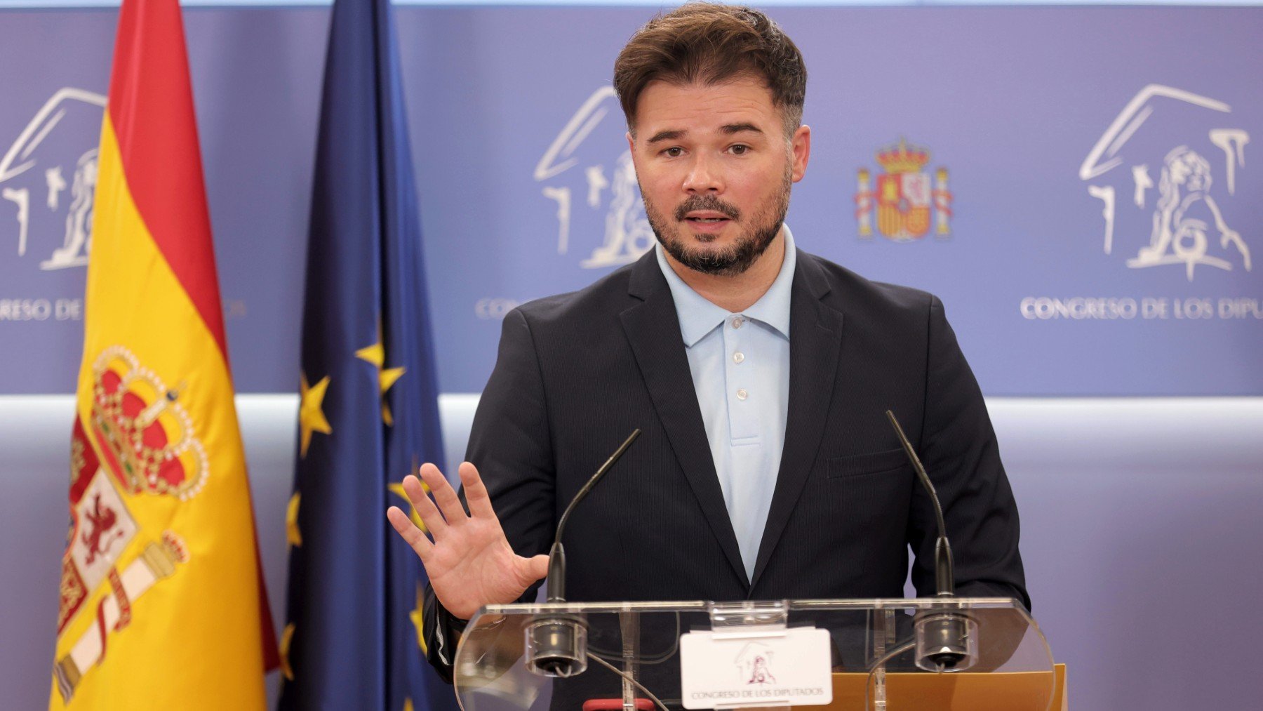 El portavoz de ERC en el Congreso, Gabriel Rufián. (Foto: Europa Press)