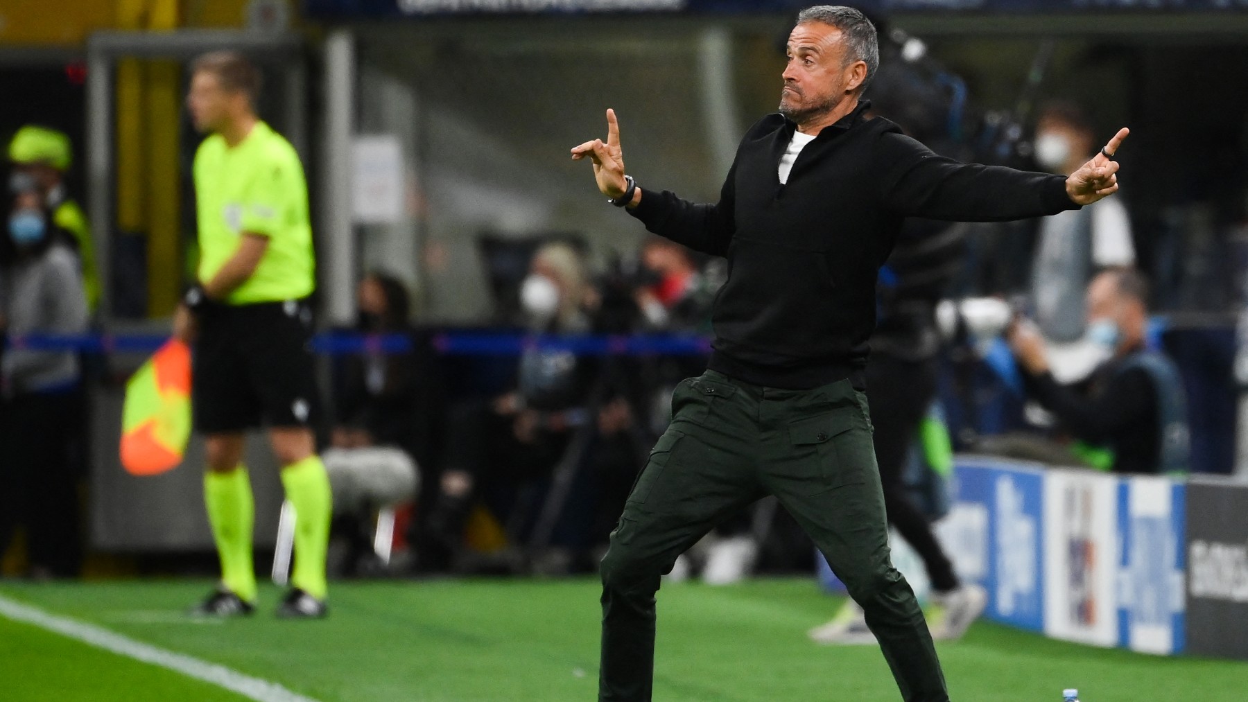 Luis Enrique, durante un partido de la selección española. (AFP)