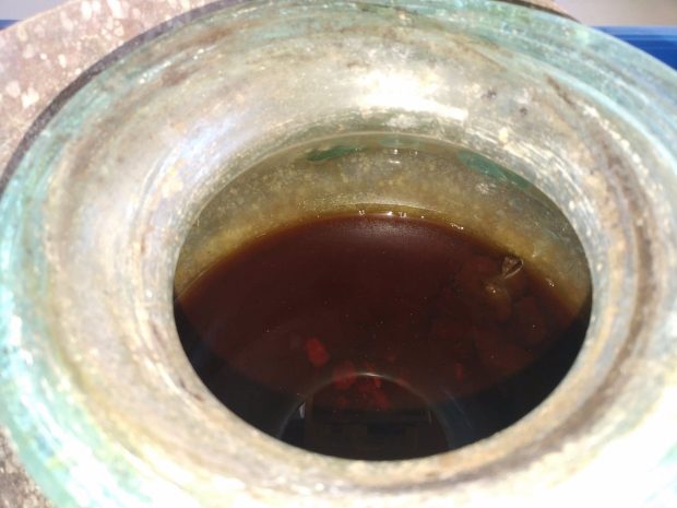 Investigan un líquido rojizo conservado durante dos milenios en una urna de Sevilla con huesos humanos