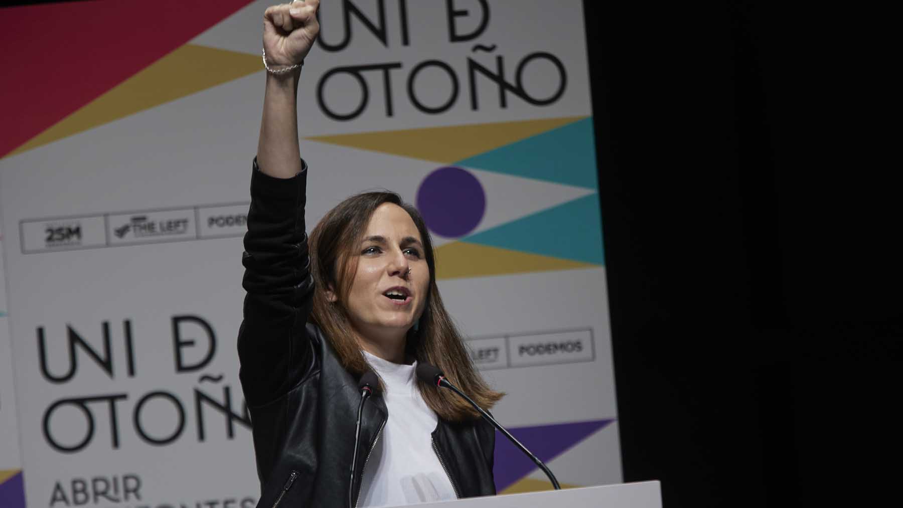 La ministra Ione Belarra en la Universidad de Otoño de Podemos. (Foto: EP)