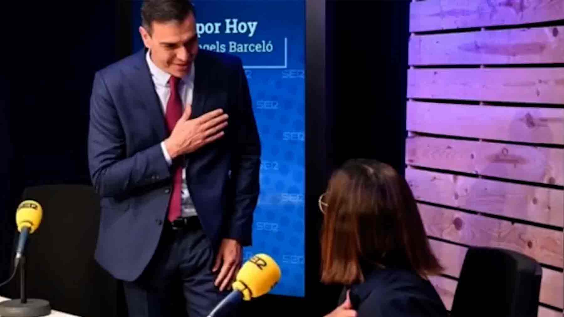 Àngels Barceló y Pedro Sánchez.