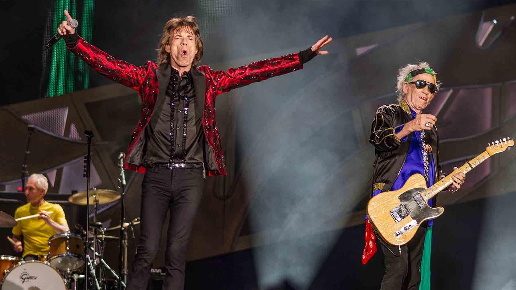 Mick Jagger y Keith Richards, durante el concierto de los Rolling Stones en Madrid