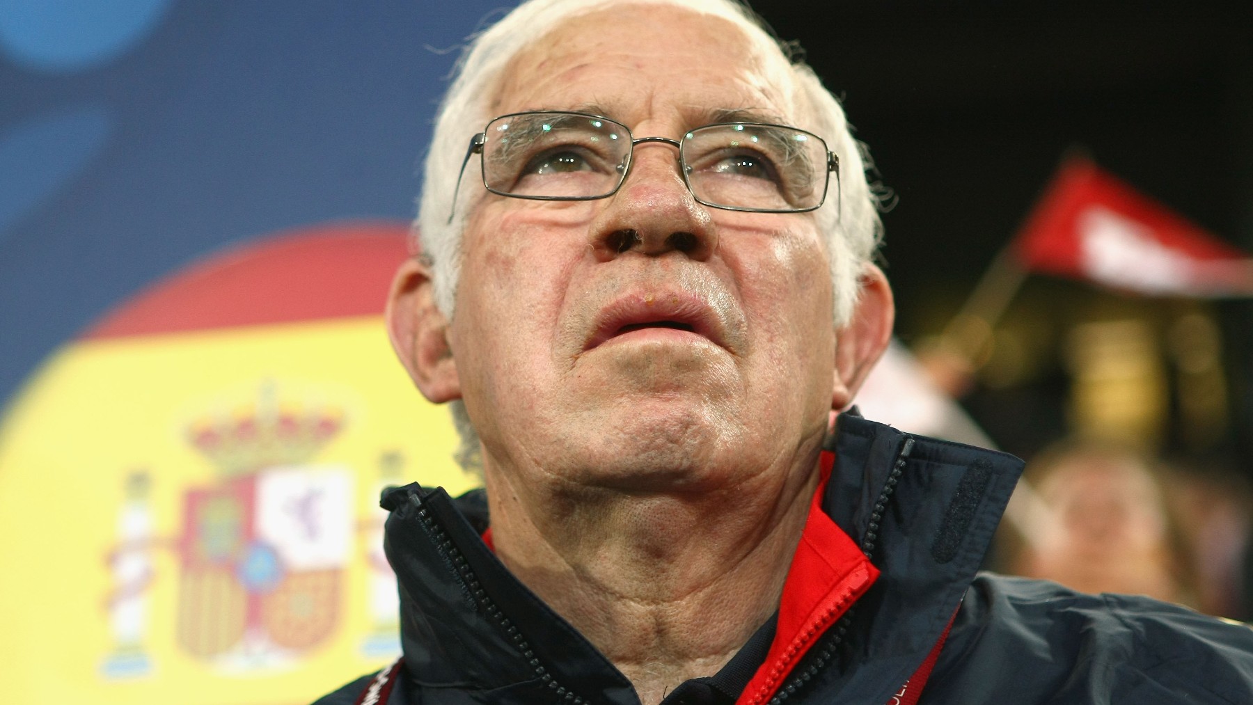 Luis Aragonés, en un partido con la Selección. (Getty)