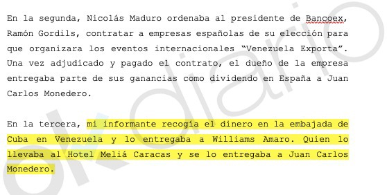 Informe Confidencial entrefado por 'El Pollo' Carvajal al juez.