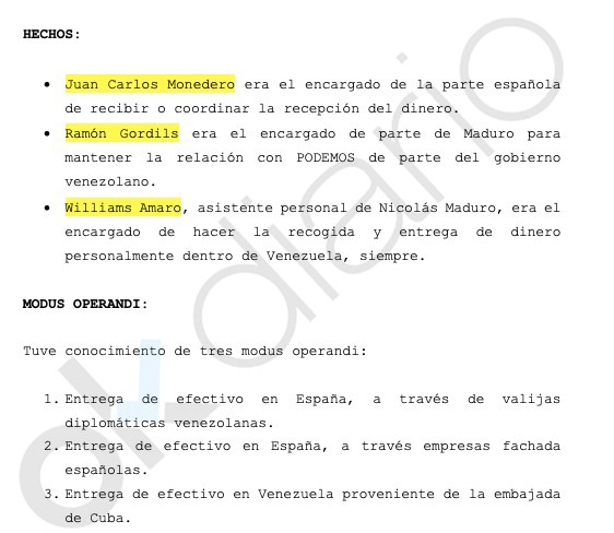 'Informe Confidencial' entregado por 'El Pollo' en la Audiencia Nacional.