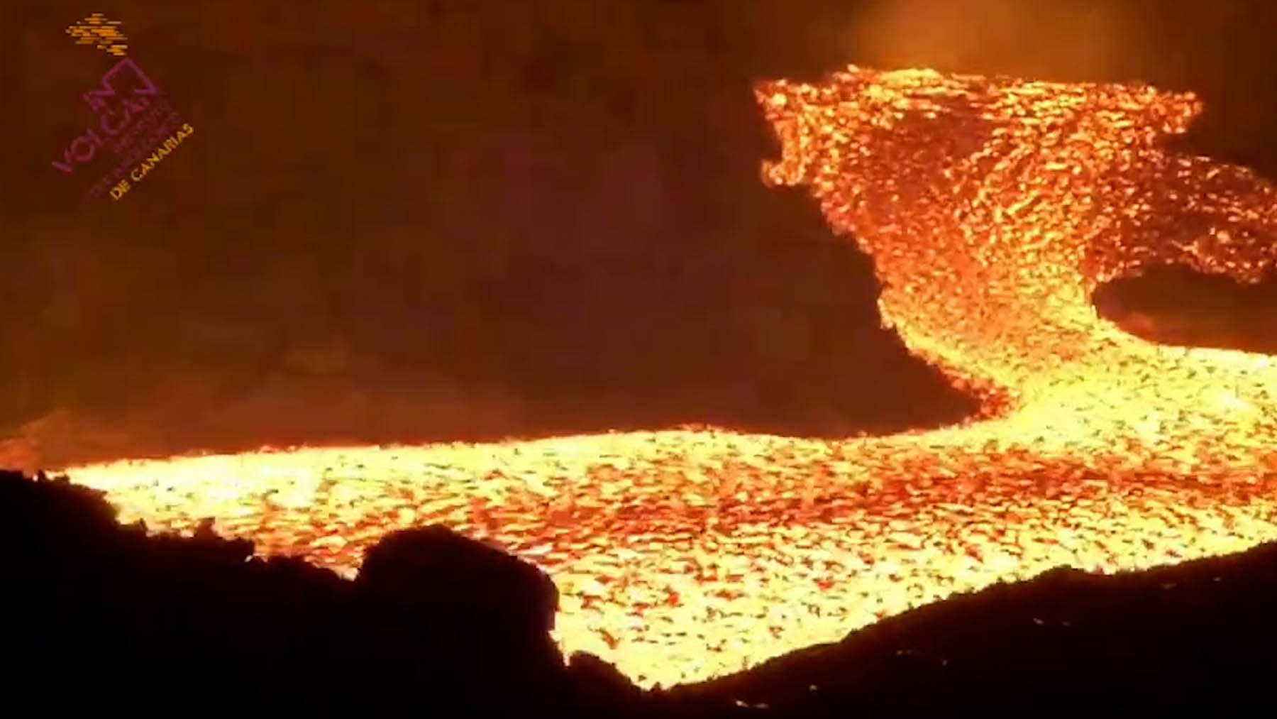 Impresionante imagen de la lava del Volcán de La Palma.