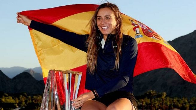 Paula Badosa celebra el título (AFP).