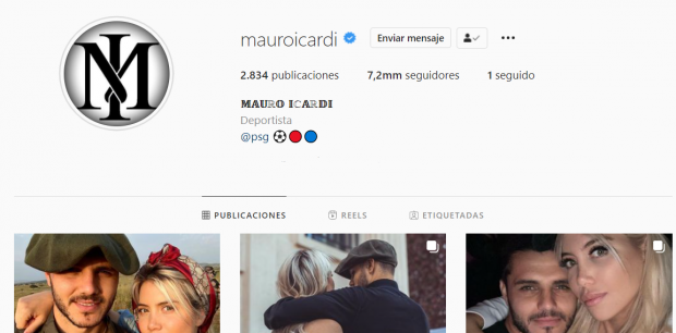 El Instagram de Mauro Icardi.