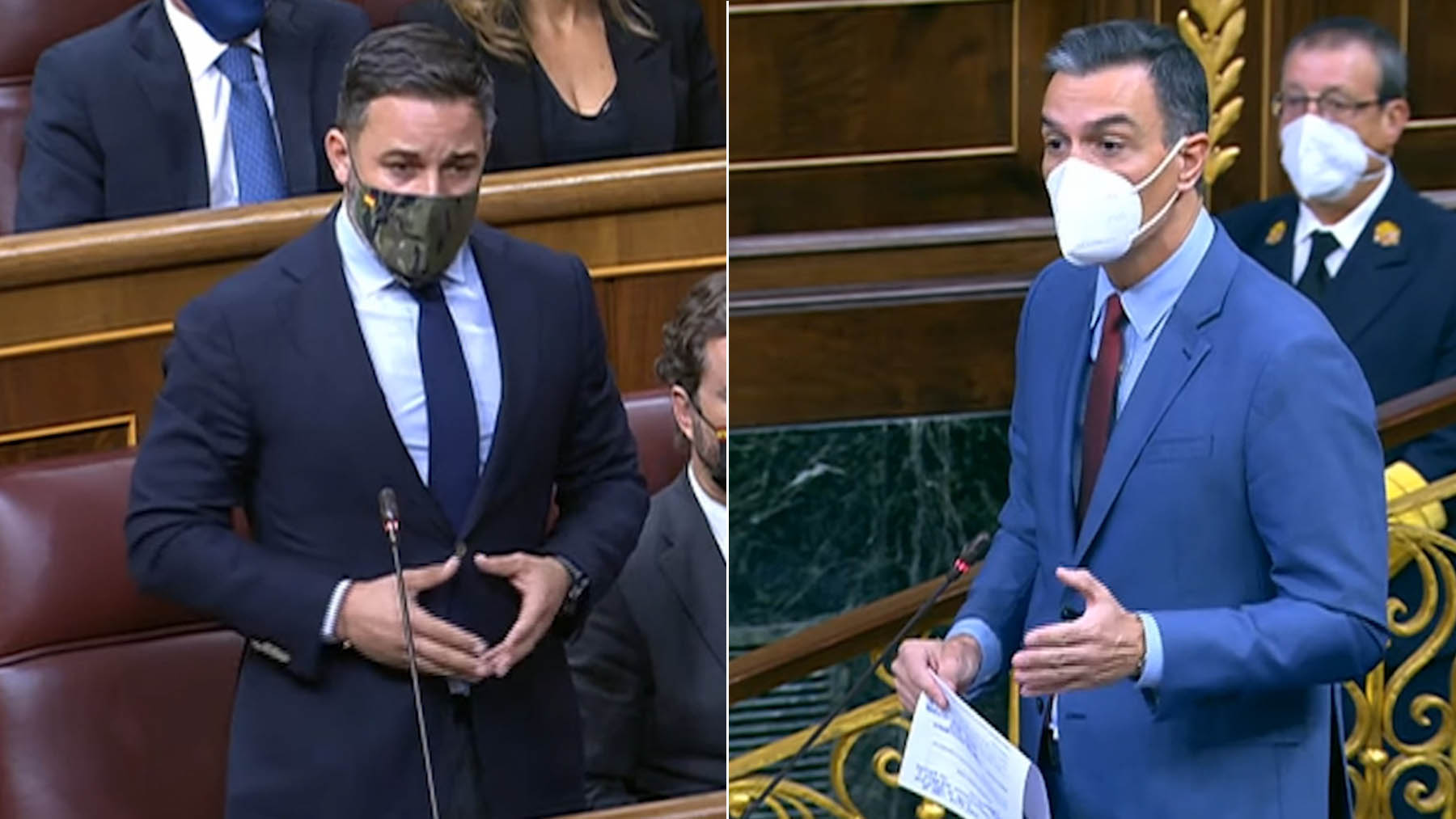 Santiago Abascal y Pedro Sánchez en el Congreso de los Diputados.