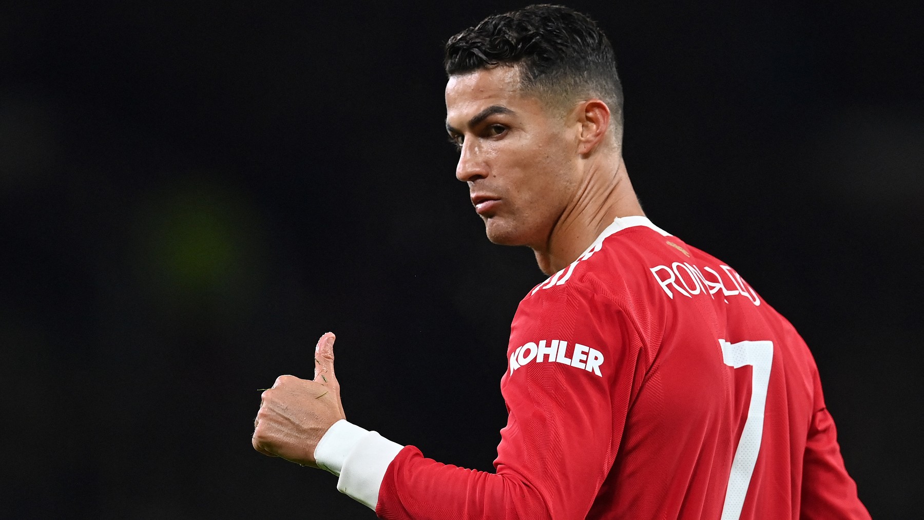 Cristiano Ronaldo durante un partido del United. (AFP)