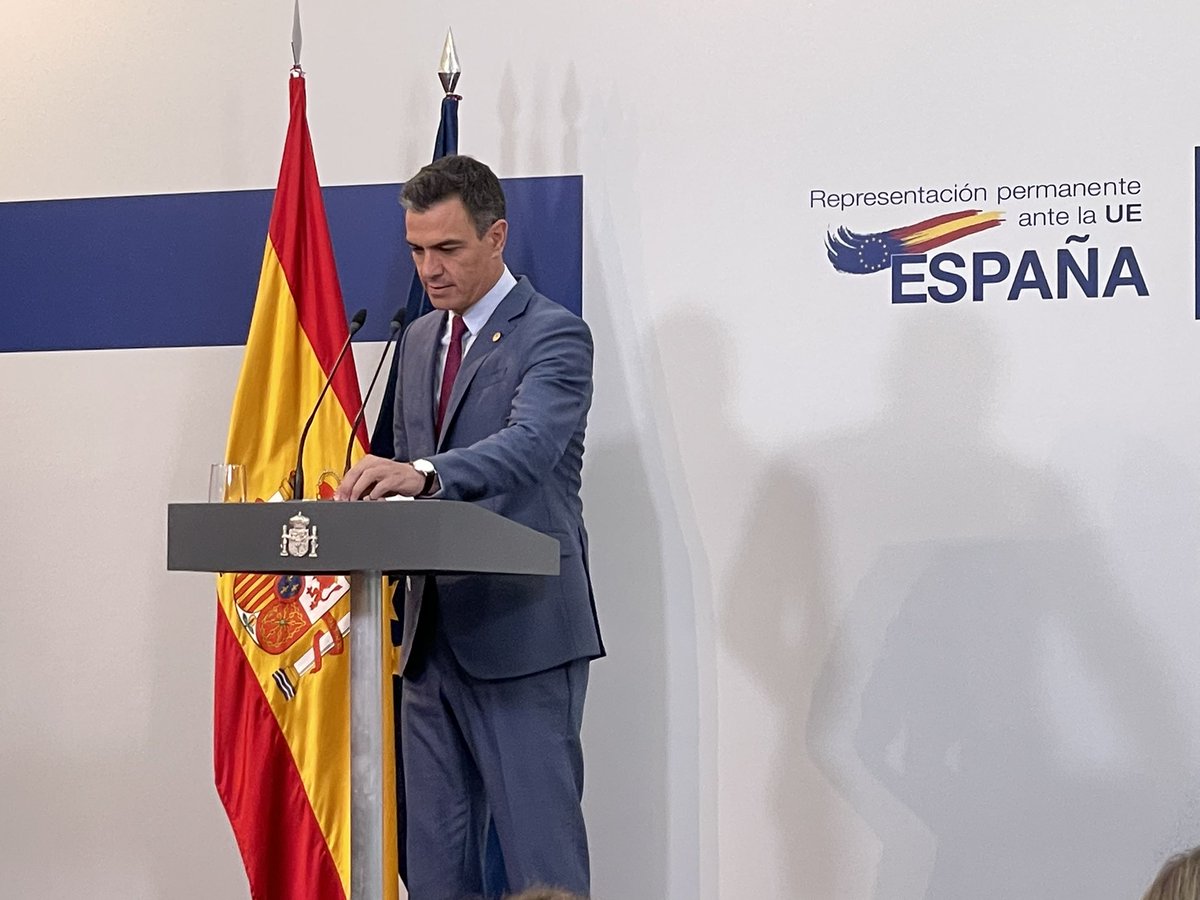 Pedro Sánchez durante su comparecencia tras el Consejo Europeo
