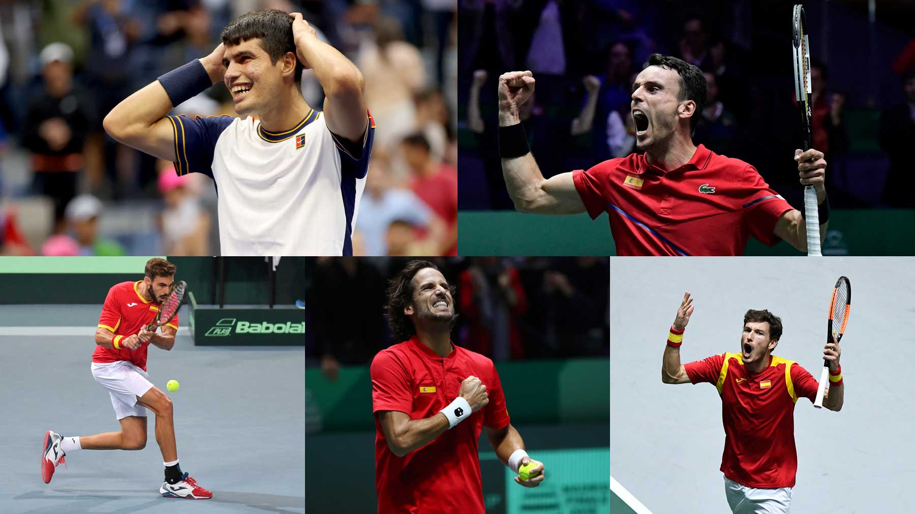 Alcaraz, Bautista, Granollers, Feliciano y Carreño formarán parte del equipo español de la Copa Davis 2021 (AFP)