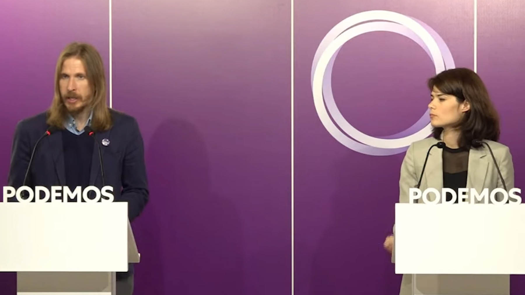 Los coportavoces de Podemos, Pablo Fernández e Isa Serra.