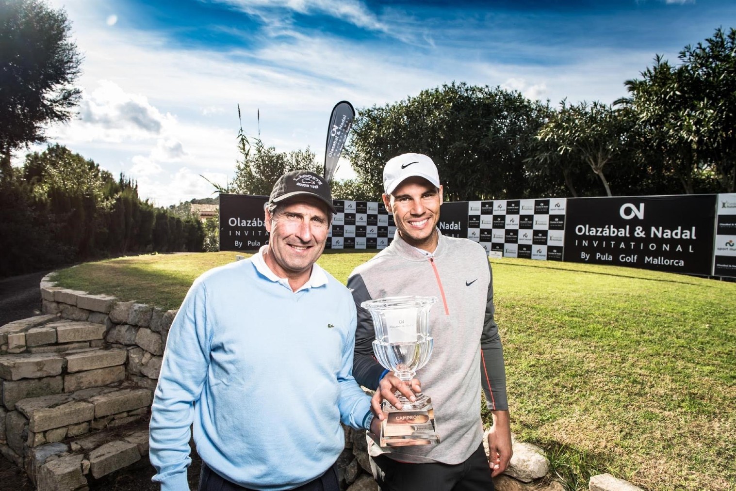 Olazábal y Rafa Nadal en el torneo benéfico que organizan en Pula Golf Resort.