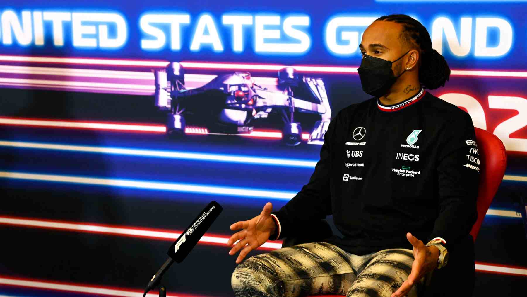 Lewis Hamilton en rueda de prensa. (AFP)