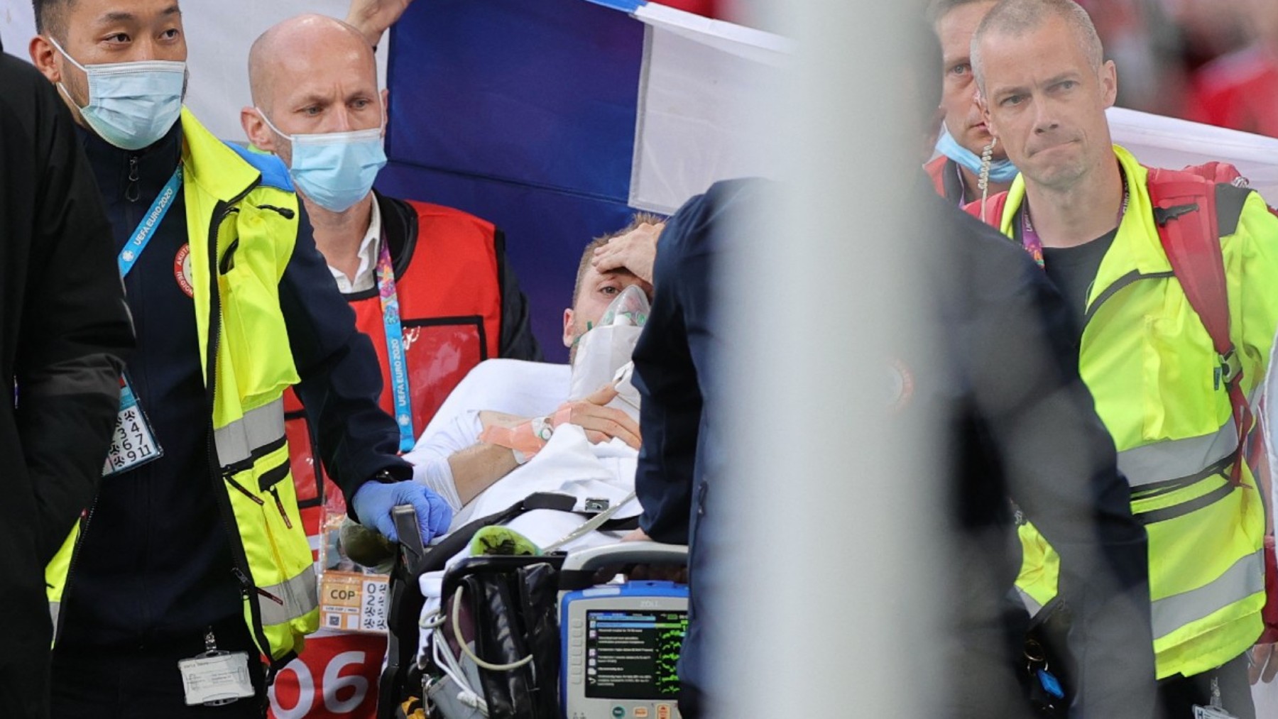 Eriksen, en el día de su paro cardíaco. (AFP)