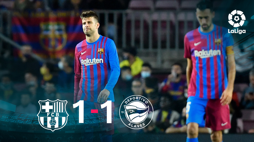 Barcelona y Alavés empataron 1-1 en el Camp Nou.