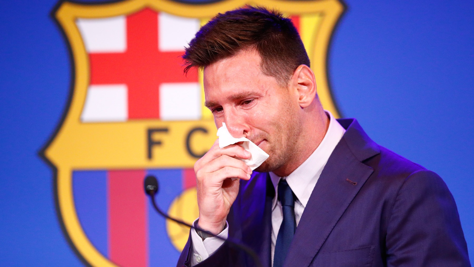 Messi, en su despedida del Barcelona. (Getty)