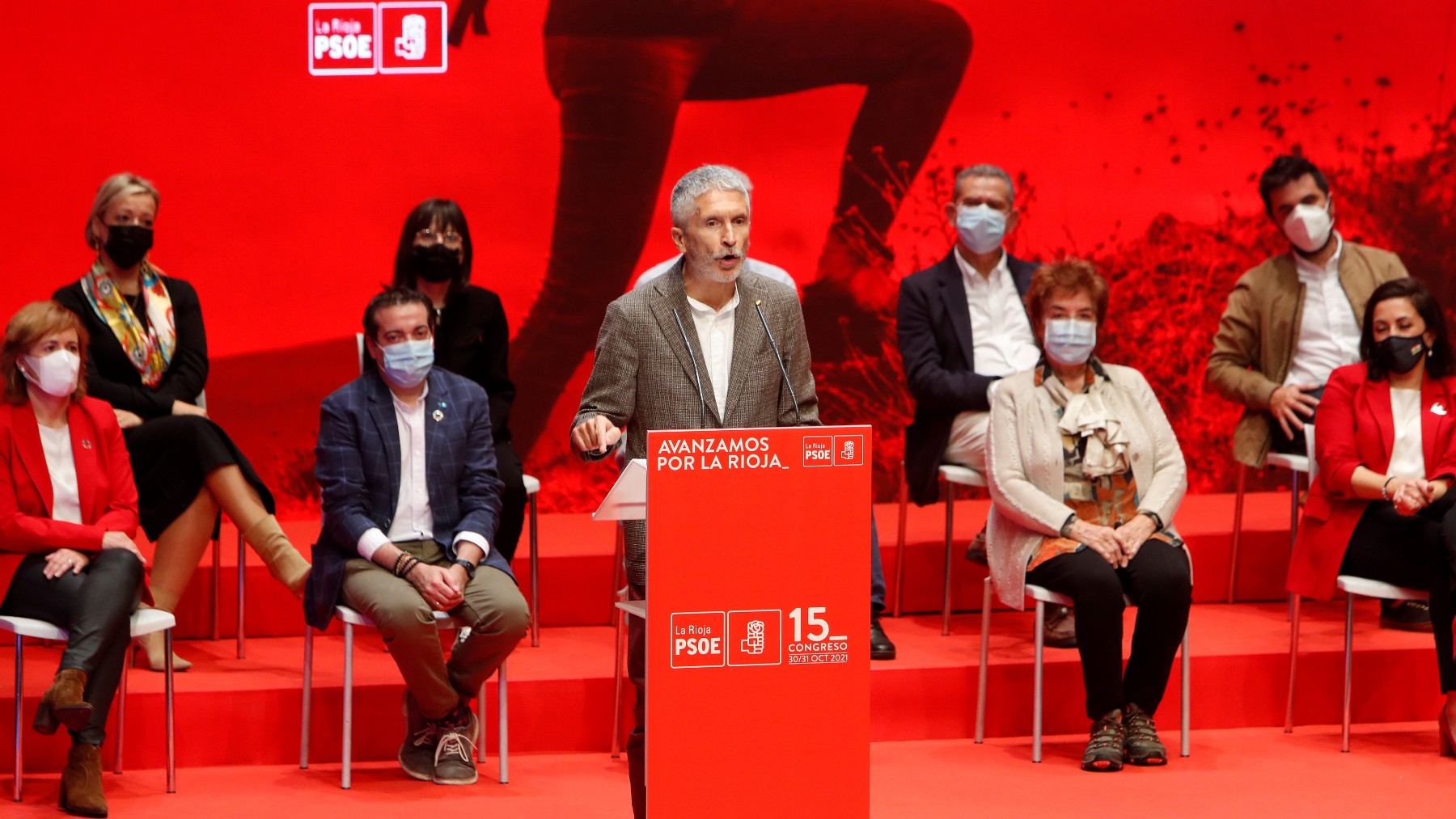 Marlaska en el congreso del PSOE en La Rioja. Foto: EFE