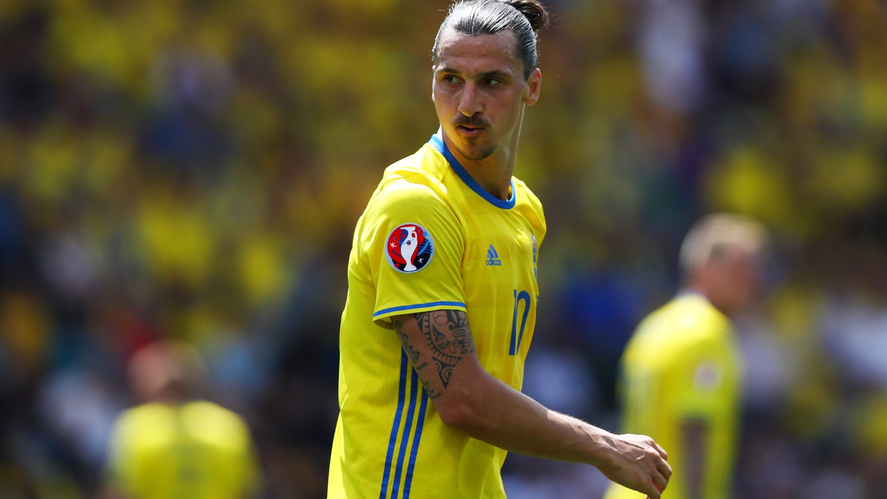 Zlatan Ibrahimovic durante un partido con Suecia. (Getty)